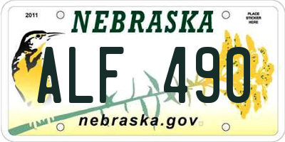 NE license plate ALF490