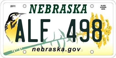 NE license plate ALF498