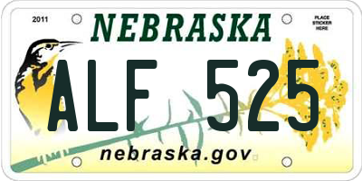NE license plate ALF525