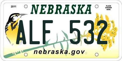 NE license plate ALF532