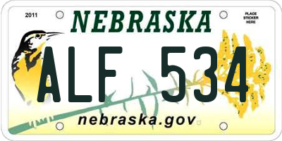 NE license plate ALF534