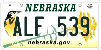 NE license plate ALF539