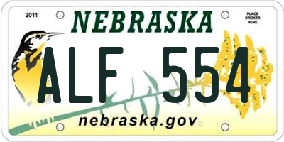 NE license plate ALF554