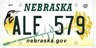 NE license plate ALF579