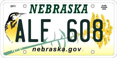 NE license plate ALF608