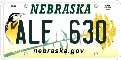 NE license plate ALF630
