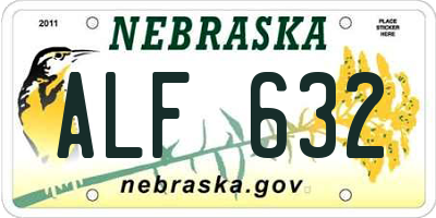 NE license plate ALF632