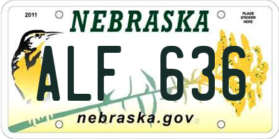NE license plate ALF636