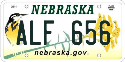 NE license plate ALF656