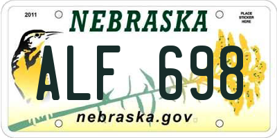 NE license plate ALF698