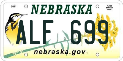 NE license plate ALF699