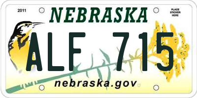 NE license plate ALF715