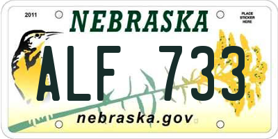 NE license plate ALF733