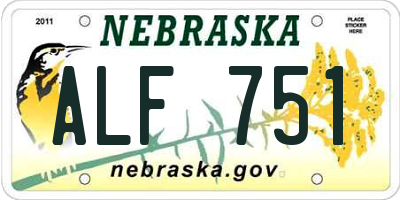 NE license plate ALF751