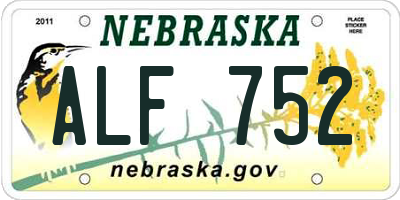 NE license plate ALF752