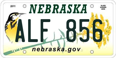 NE license plate ALF856