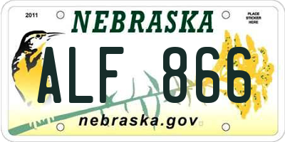 NE license plate ALF866