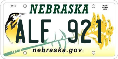 NE license plate ALF921