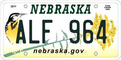 NE license plate ALF964