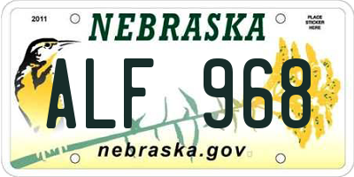 NE license plate ALF968