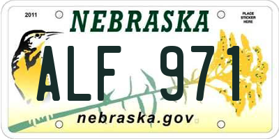 NE license plate ALF971