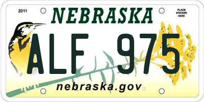 NE license plate ALF975