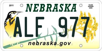 NE license plate ALF977