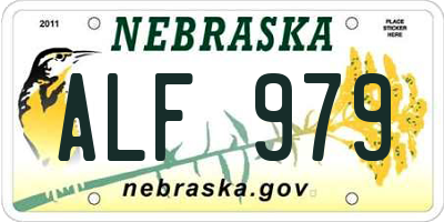 NE license plate ALF979
