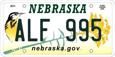NE license plate ALF995