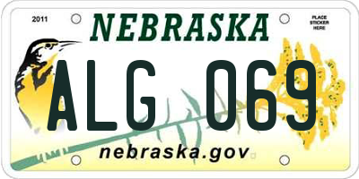 NE license plate ALG069