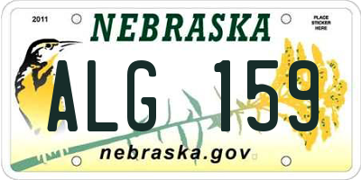 NE license plate ALG159
