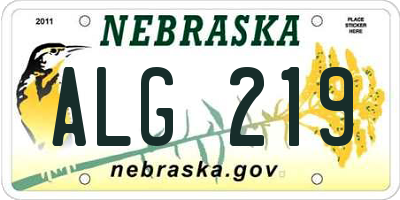 NE license plate ALG219