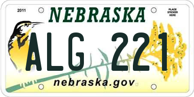 NE license plate ALG221
