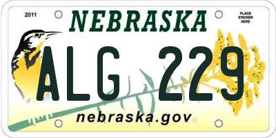 NE license plate ALG229