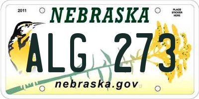 NE license plate ALG273