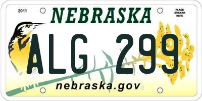 NE license plate ALG299