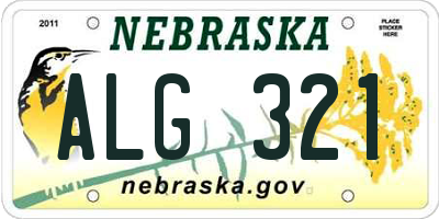 NE license plate ALG321