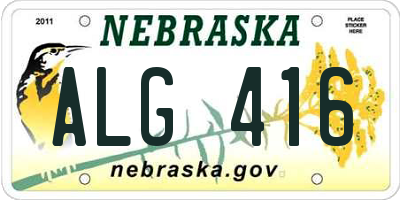 NE license plate ALG416