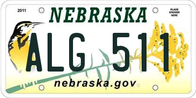 NE license plate ALG511