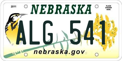 NE license plate ALG541