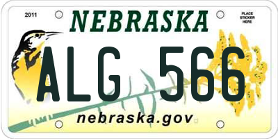 NE license plate ALG566