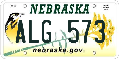 NE license plate ALG573