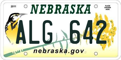 NE license plate ALG642