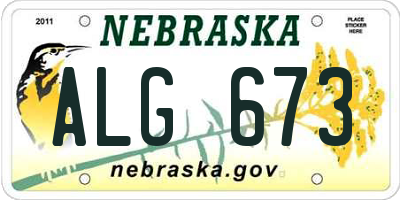 NE license plate ALG673