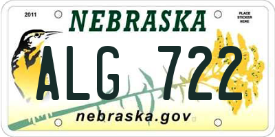 NE license plate ALG722