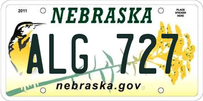 NE license plate ALG727