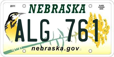 NE license plate ALG761