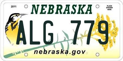 NE license plate ALG779
