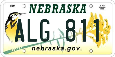 NE license plate ALG811