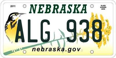 NE license plate ALG938